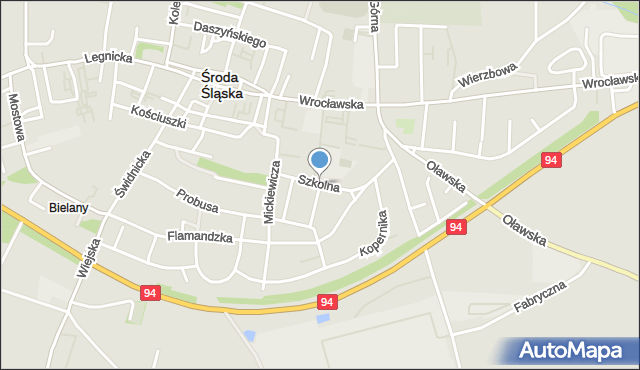 Środa Śląska, Szkolna, mapa Środa Śląska