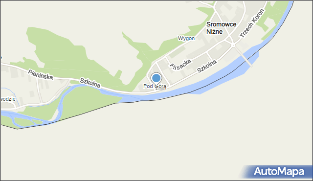 Sromowce Niżne, Szkolna, mapa Sromowce Niżne