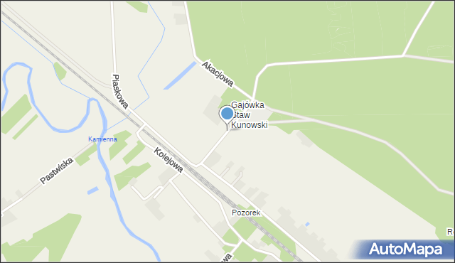 Staw Kunowski, Szkolna, mapa Staw Kunowski