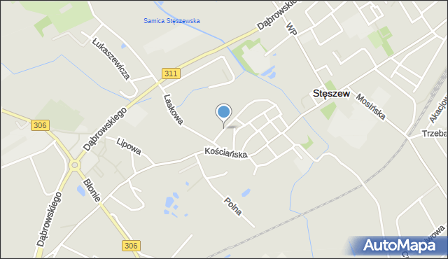 Stęszew, Szpitalna, mapa Stęszew