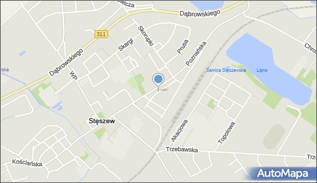 Stęszew, Szyftera Józefa, kpt., mapa Stęszew