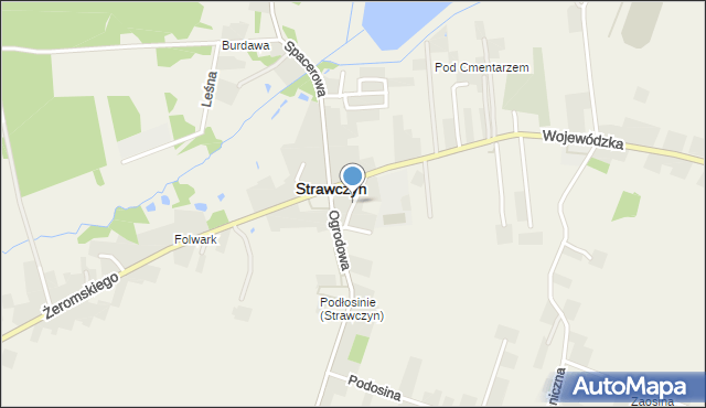 Strawczyn, Szkolna, mapa Strawczyn