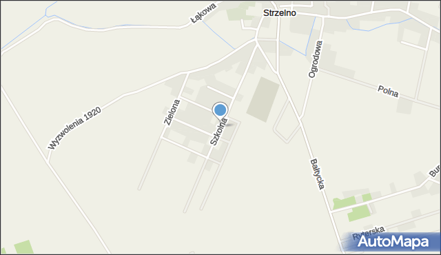 Strzelno gmina Puck, Szkolna, mapa Strzelno gmina Puck