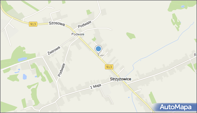 Strzyżowice gmina Psary, Szosowa, mapa Strzyżowice gmina Psary
