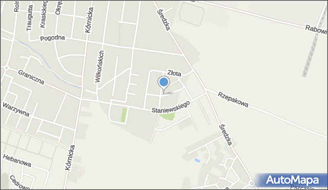 Swarzędz, Szmaragdowa, mapa Swarzędz