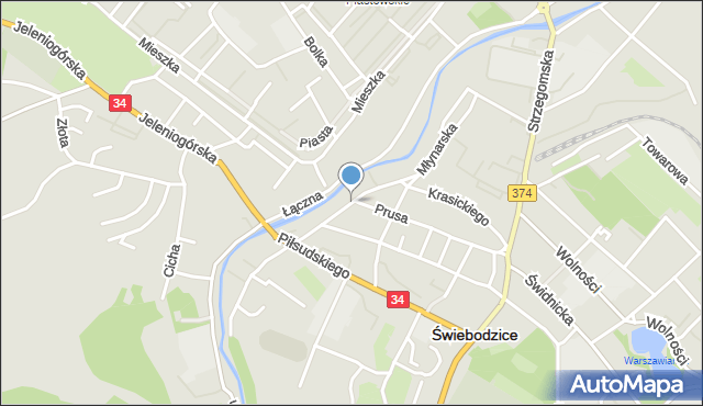 Świebodzice, Szkolna, mapa Świebodzice