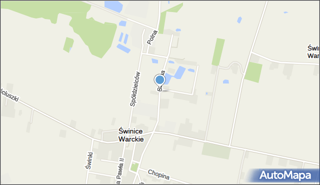 Świnice Warckie, Szkolna, mapa Świnice Warckie