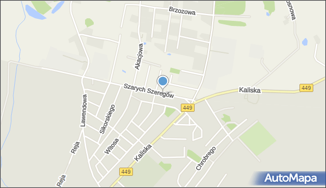 Syców, Szarych Szeregów, mapa Syców