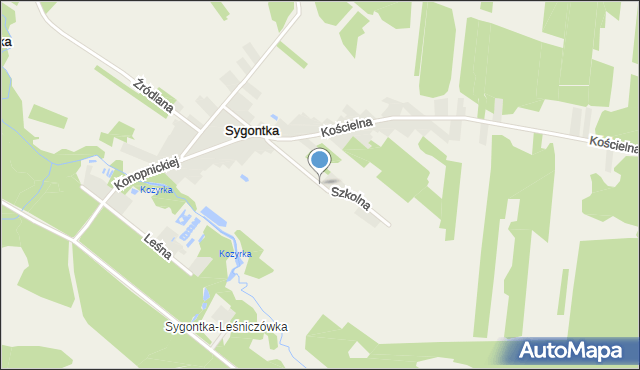 Sygontka, Szkolna, mapa Sygontka