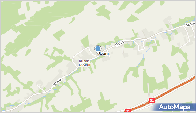 Szare, Szare, mapa Szare