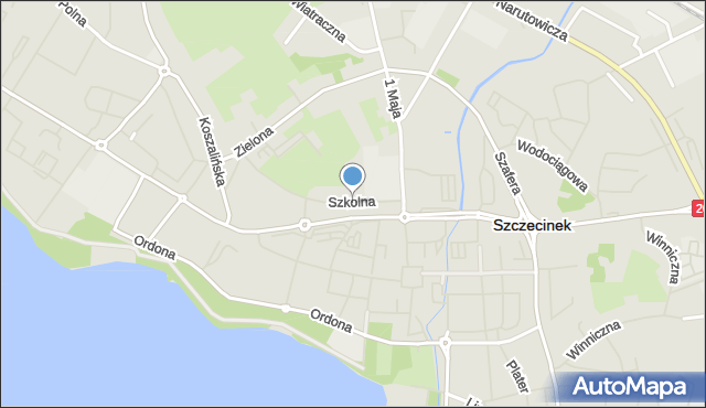 Szczecinek, Szkolna, mapa Szczecinek