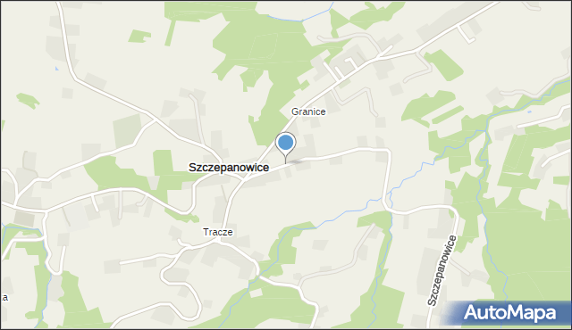 Szczepanowice gmina Pleśna, Szczepanowice, mapa Szczepanowice gmina Pleśna