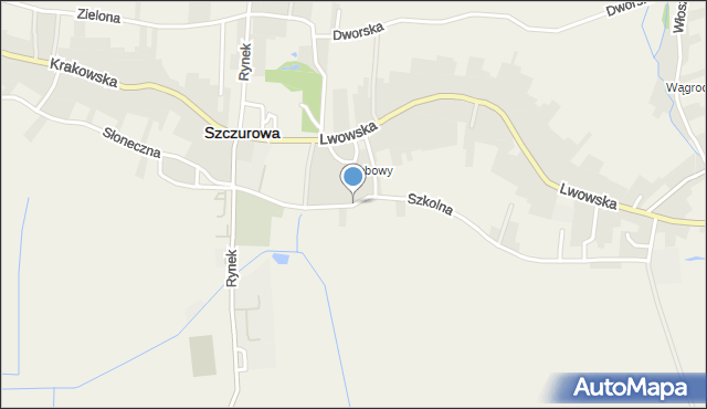 Szczurowa, Szkolna, mapa Szczurowa