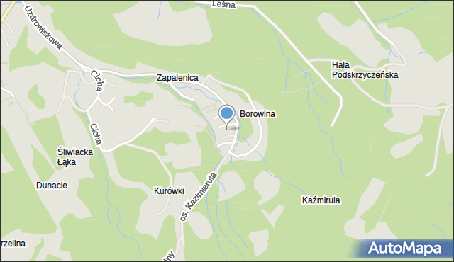 Szczyrk, Szpaków, mapa Szczyrk