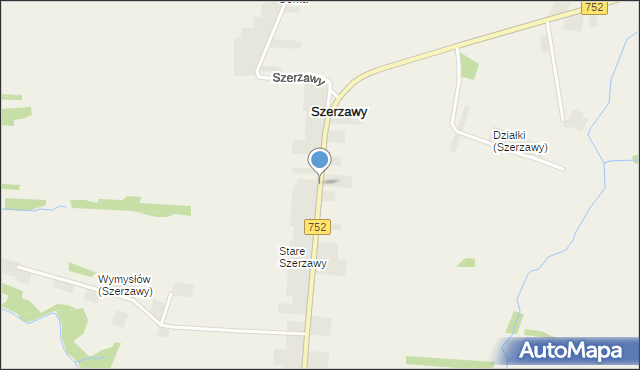 Szerzawy gmina Pawłów, Szerzawy, mapa Szerzawy gmina Pawłów