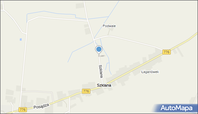 Szklana gmina Proszowice, Szklana, mapa Szklana gmina Proszowice