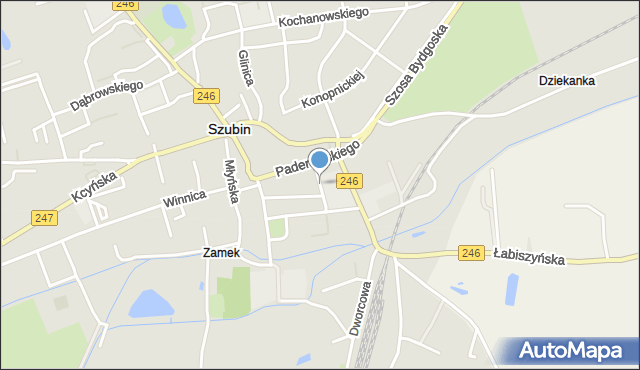 Szubin, Szkolna, mapa Szubin