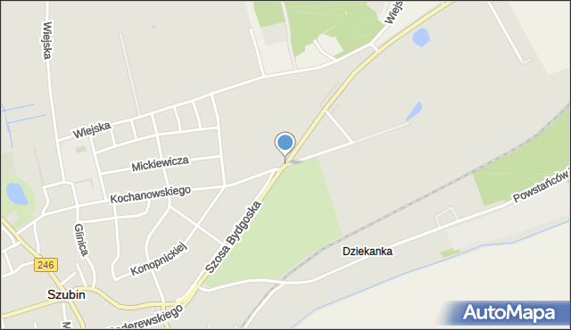 Szubin, Szosa Bydgoska, mapa Szubin