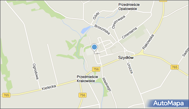 Szydłów powiat staszowski, Szkolna, mapa Szydłów powiat staszowski