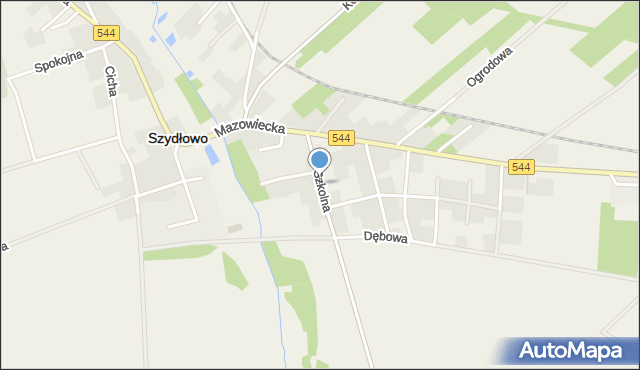 Szydłowo powiat mławski, Szkolna, mapa Szydłowo powiat mławski