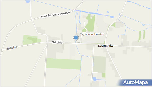 Szymanów gmina Teresin, Szkolna, mapa Szymanów gmina Teresin