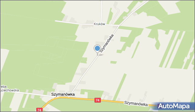 Szymanówka gmina Ożarów, Szymanówka, mapa Szymanówka gmina Ożarów