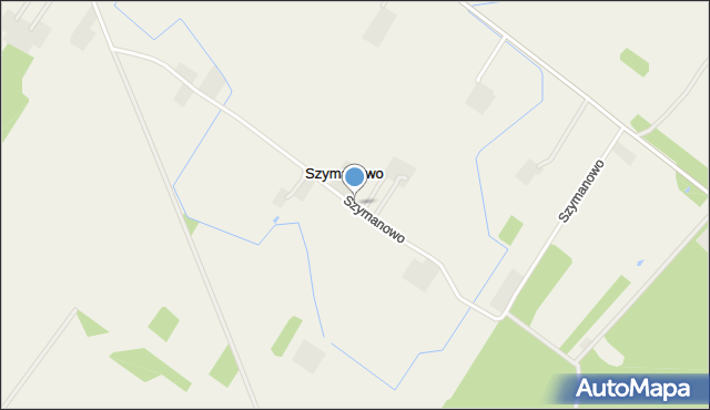 Szymanowo gmina Łomazy, Szymanowo, mapa Szymanowo gmina Łomazy