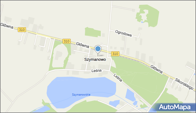 Szymanowo gmina Śrem, Szymanowo, mapa Szymanowo gmina Śrem