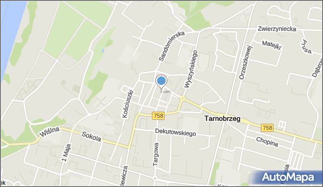 Tarnobrzeg, Szeroka, mapa Tarnobrzegu