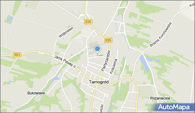 Tarnogród, Szkolna, mapa Tarnogród