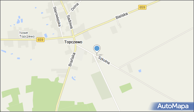 Topczewo, Szkolna, mapa Topczewo
