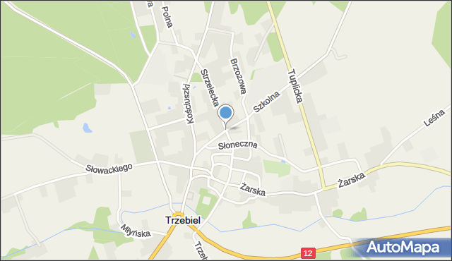 Trzebiel, Szkolna, mapa Trzebiel