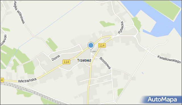 Trzebież, Szkolna, mapa Trzebież