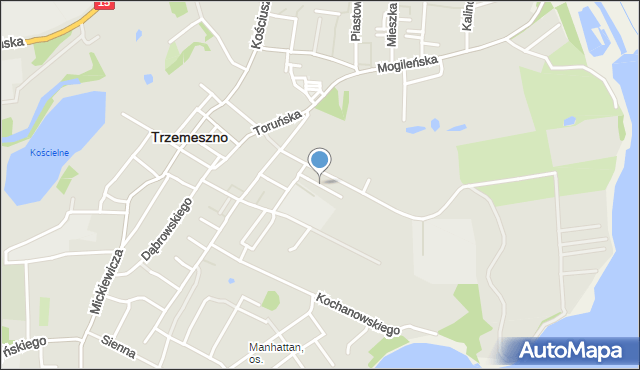 Trzemeszno powiat gnieźnieński, Szkolna, mapa Trzemeszno powiat gnieźnieński