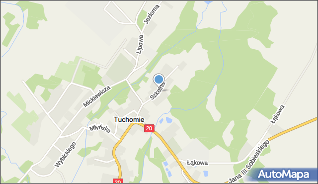 Tuchomie, Szkolna, mapa Tuchomie