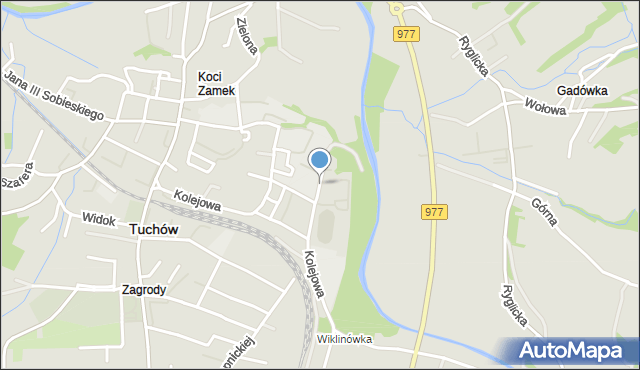 Tuchów, Szpitalna, mapa Tuchów