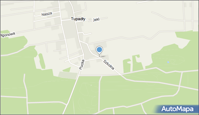 Tupadły gmina Władysławowo, Szkolna, mapa Tupadły gmina Władysławowo