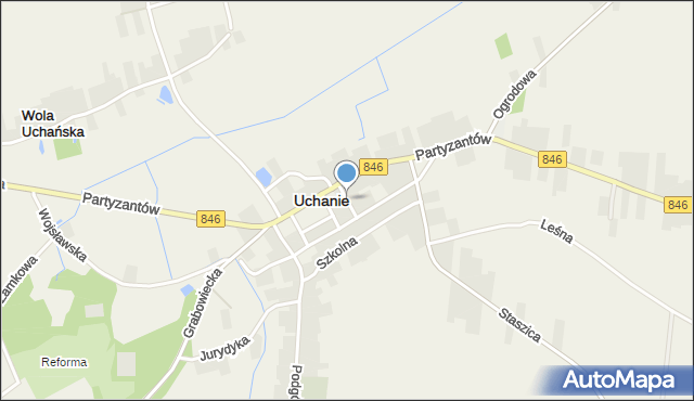 Uchanie, Szeroka, mapa Uchanie