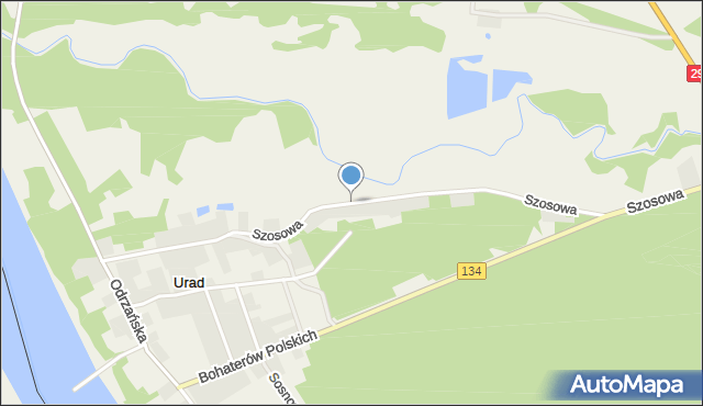 Urad, Szosowa, mapa Urad