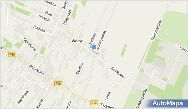 Wacyn, Szafirowa, mapa Wacyn