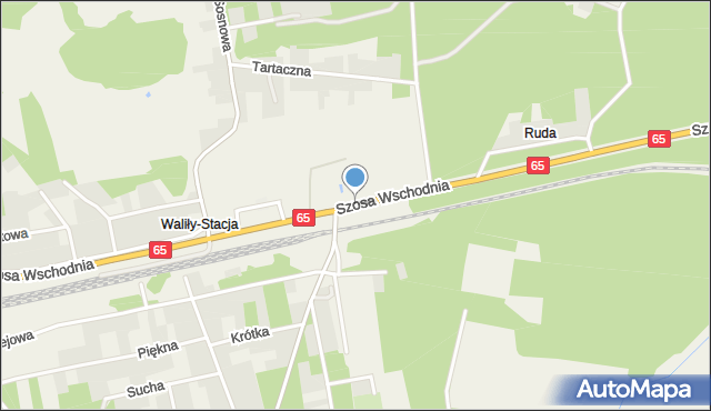 Waliły-Stacja, Szosa Wschodnia, mapa Waliły-Stacja