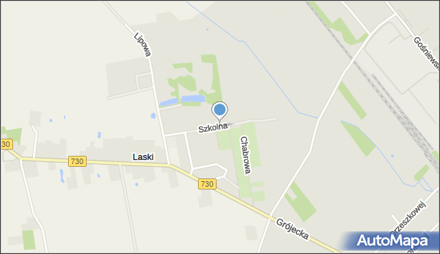 Warka, Szkolna, mapa Warka