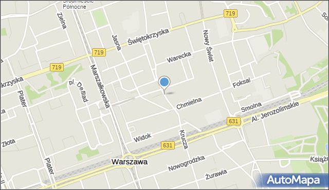 Warszawa, Szpitalna, mapa Warszawy