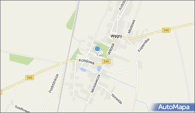 Węgry gmina Żórawina, Szkolna, mapa Węgry gmina Żórawina