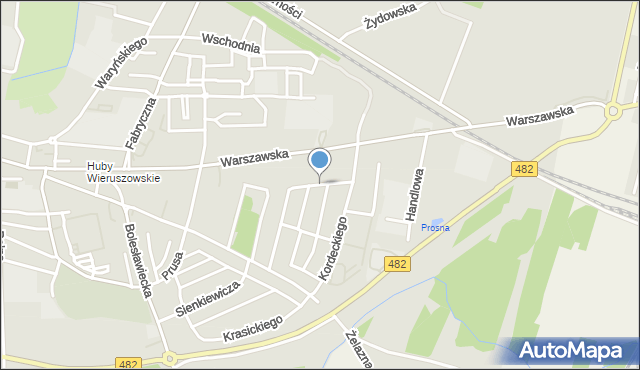 Wieruszów, Szpitalna, mapa Wieruszów