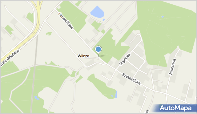 Wilcze gmina Osielsko, Szczecińska, mapa Wilcze gmina Osielsko