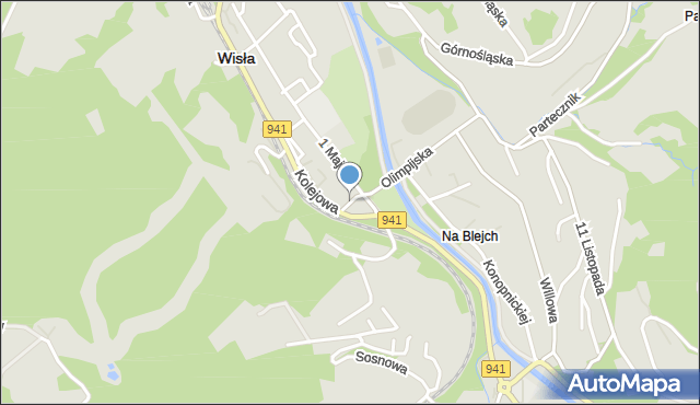 Wisła, Sztwiertni Jana, mapa Wisła