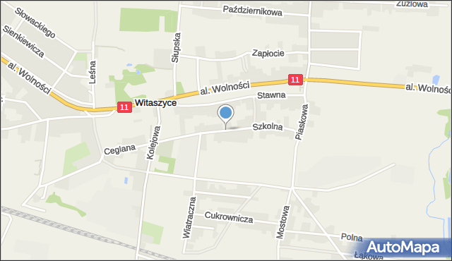 Witaszyce, Szkolna, mapa Witaszyce