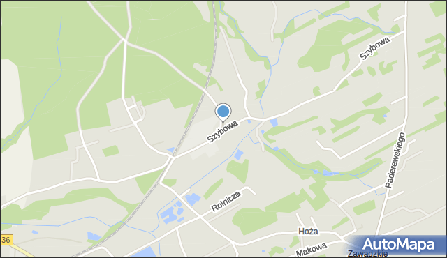 Wodzisław Śląski, Szybowa, mapa Wodzisławia Śląskiego