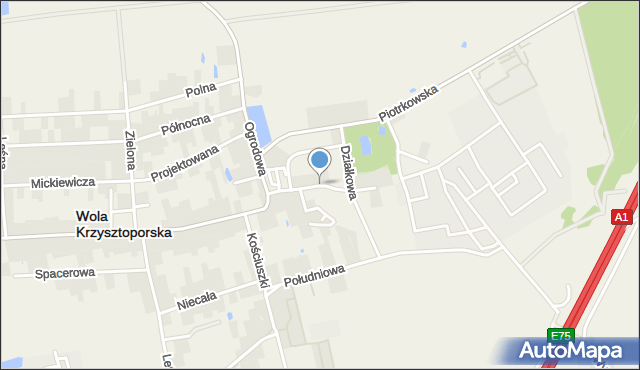 Wola Krzysztoporska, Szkolna, mapa Wola Krzysztoporska